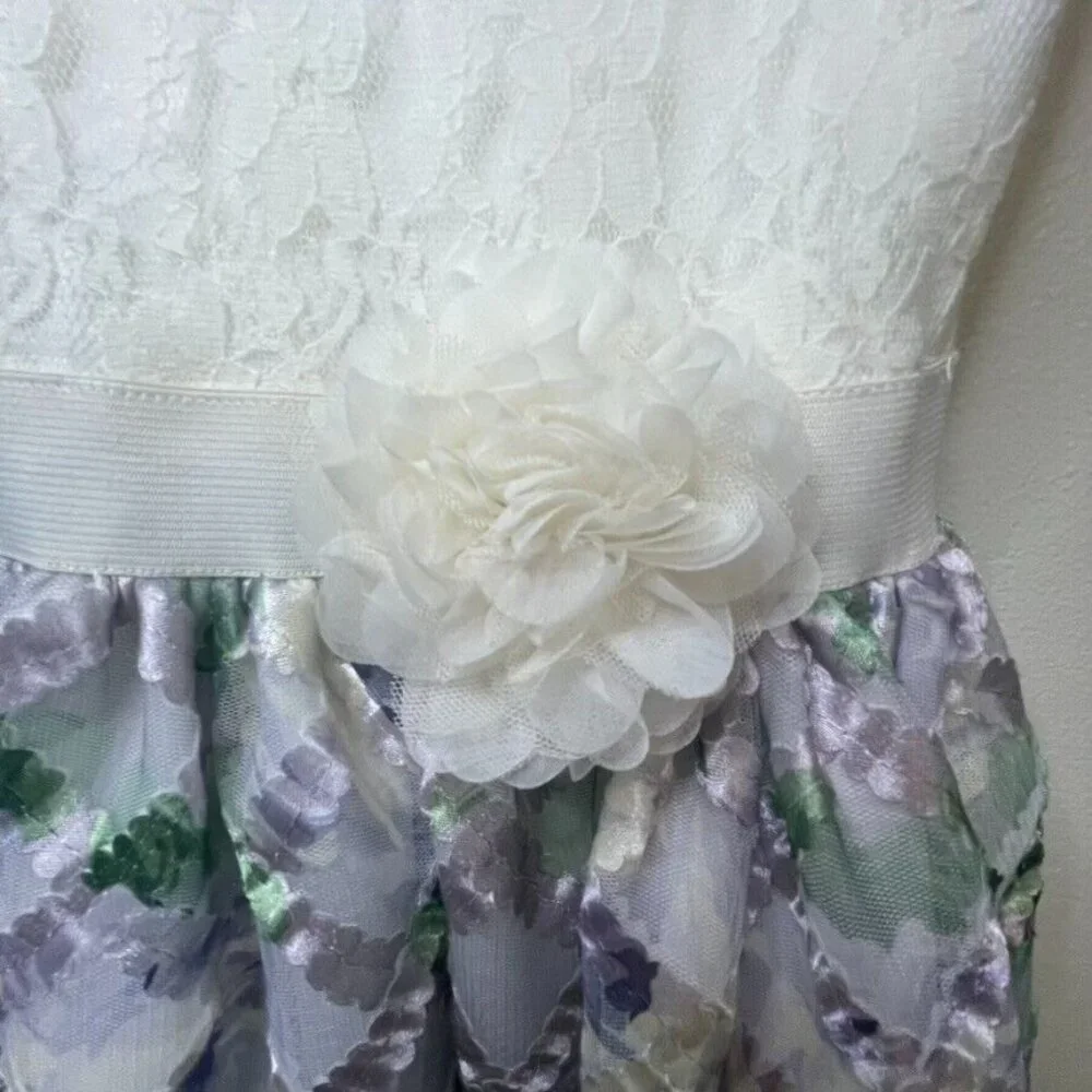 Children's‎ Place Girls Size L 10/12 Sleeveless Lace Tee Tank Lilac Floral Skirt - Picture 3 of 10